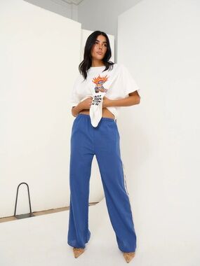 Bronze Snake Maddie Pants in Blue
